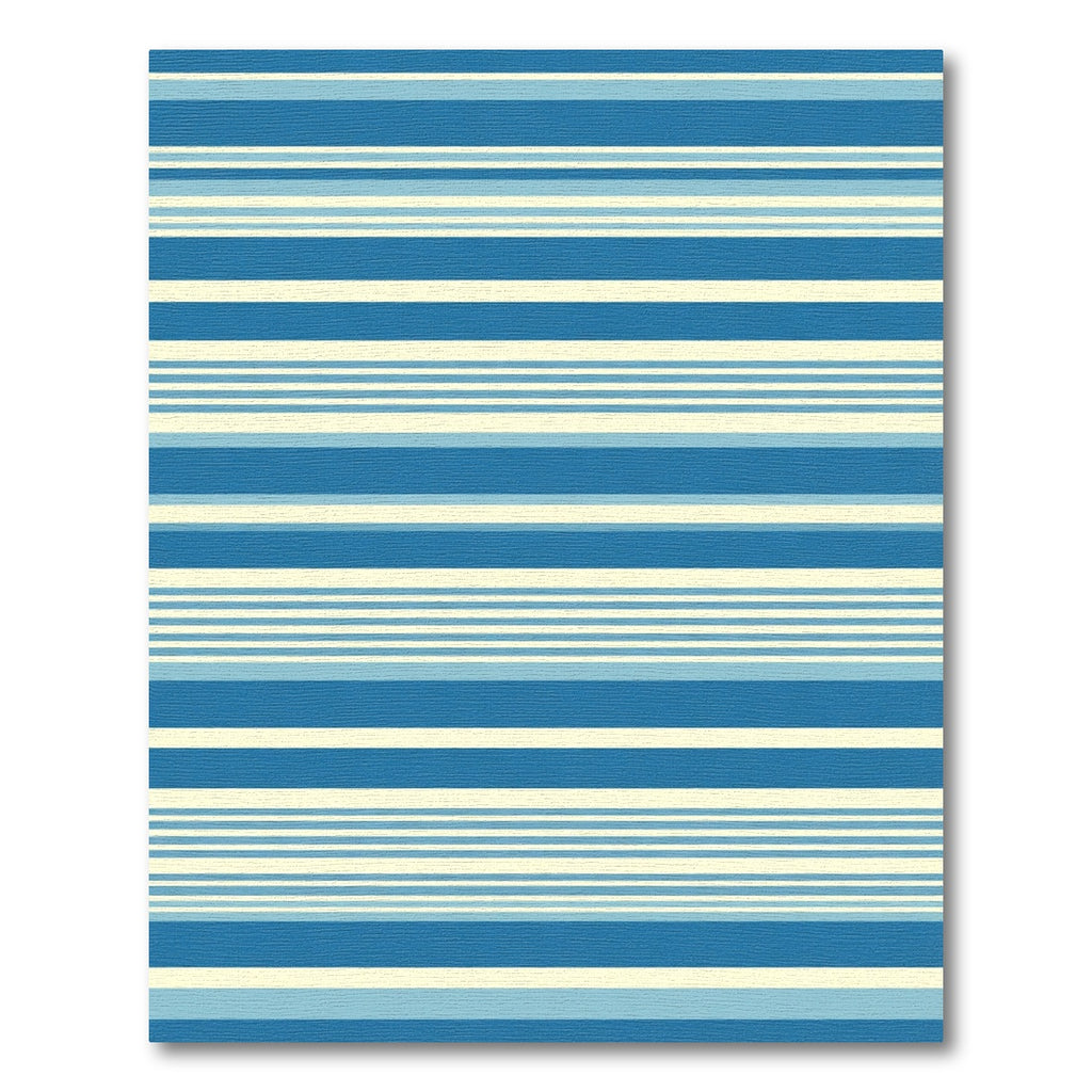 Blue Cream Horizontal Stripe Rug
