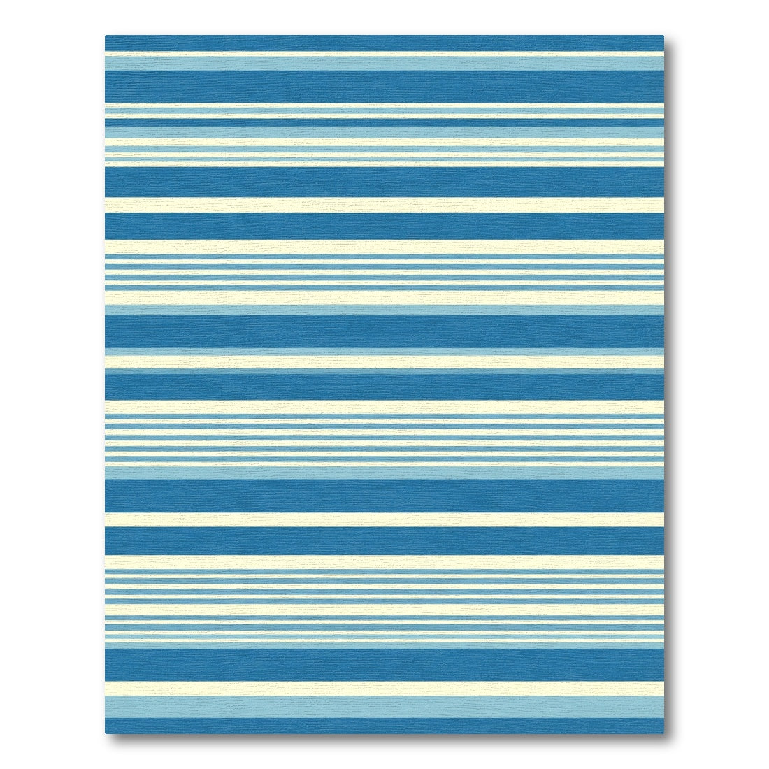 Blue Cream Horizontal Stripe Rug