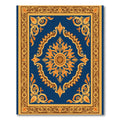 Royal Blue Golden Medallion Sun Rug