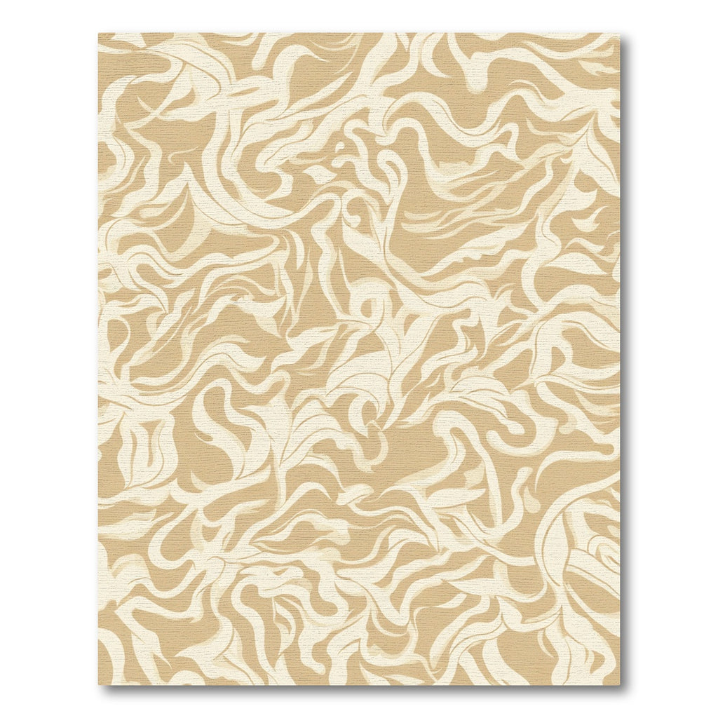Sandy Beige Swirl Leaf Rug