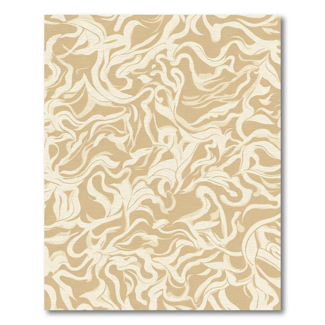 Sandy Beige Swirl Leaf Rug
