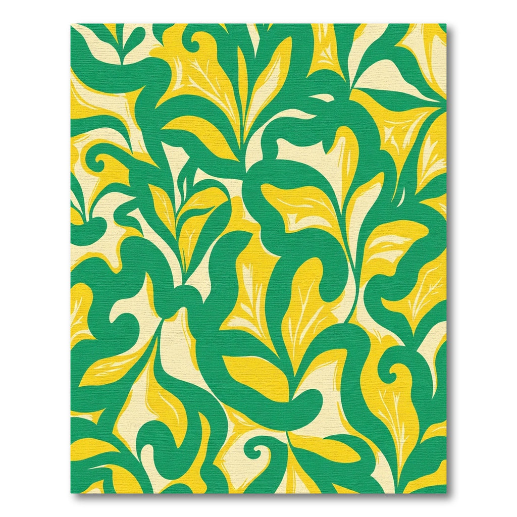 Bold Green Yellow Tropical Foliage Rug
