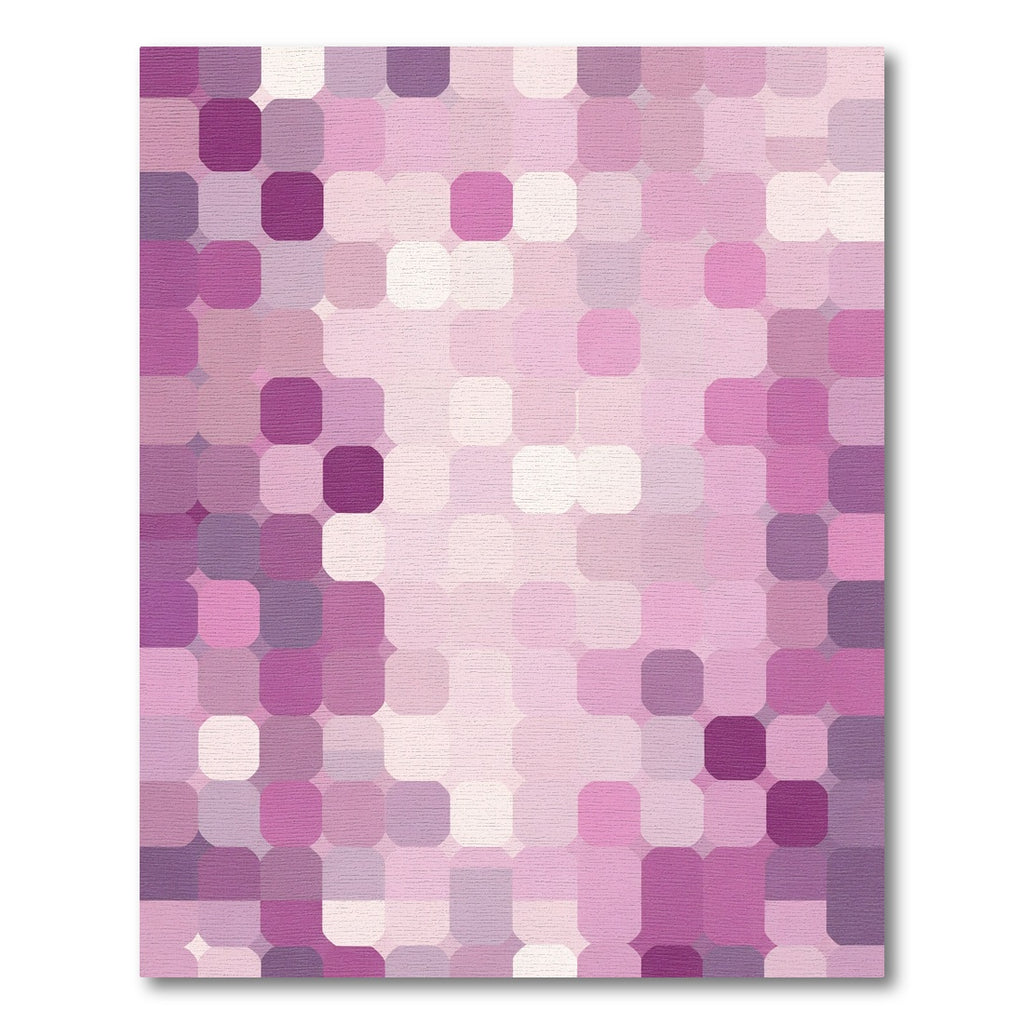 Soft Pink Gradient Square Mosaic Rug