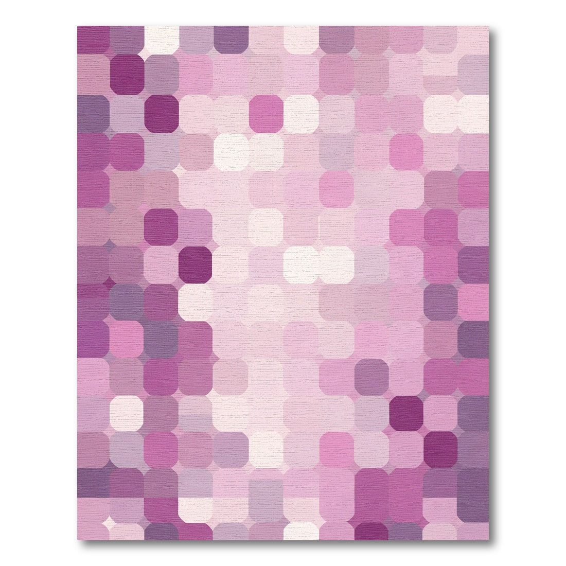 Soft Pink Gradient Square Mosaic Rug