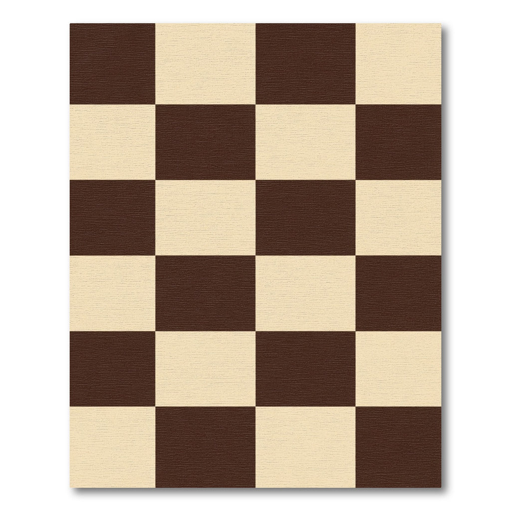Brown Cream Checkerboard Squares Rug