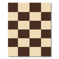 Brown Cream Checkerboard Squares Rug
