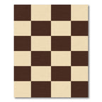 Brown Cream Checkerboard Squares Rug
