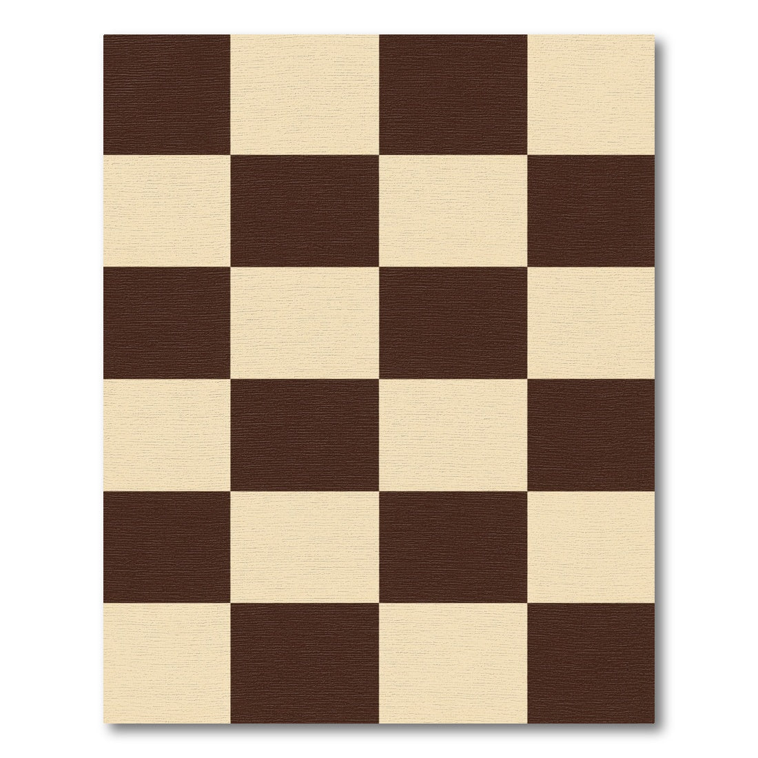 Brown Cream Checkerboard Squares Rug