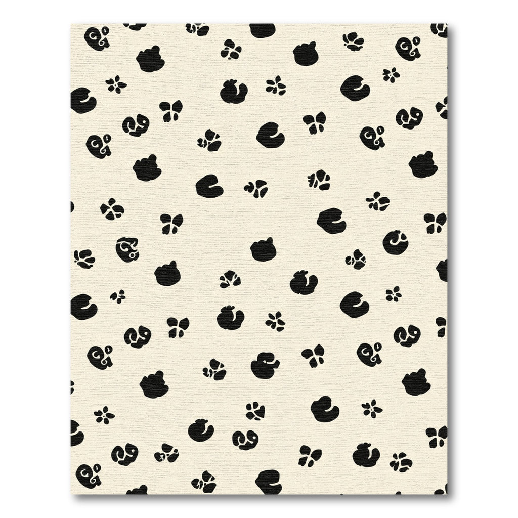 Chic Black Spots Ivory Background Rug