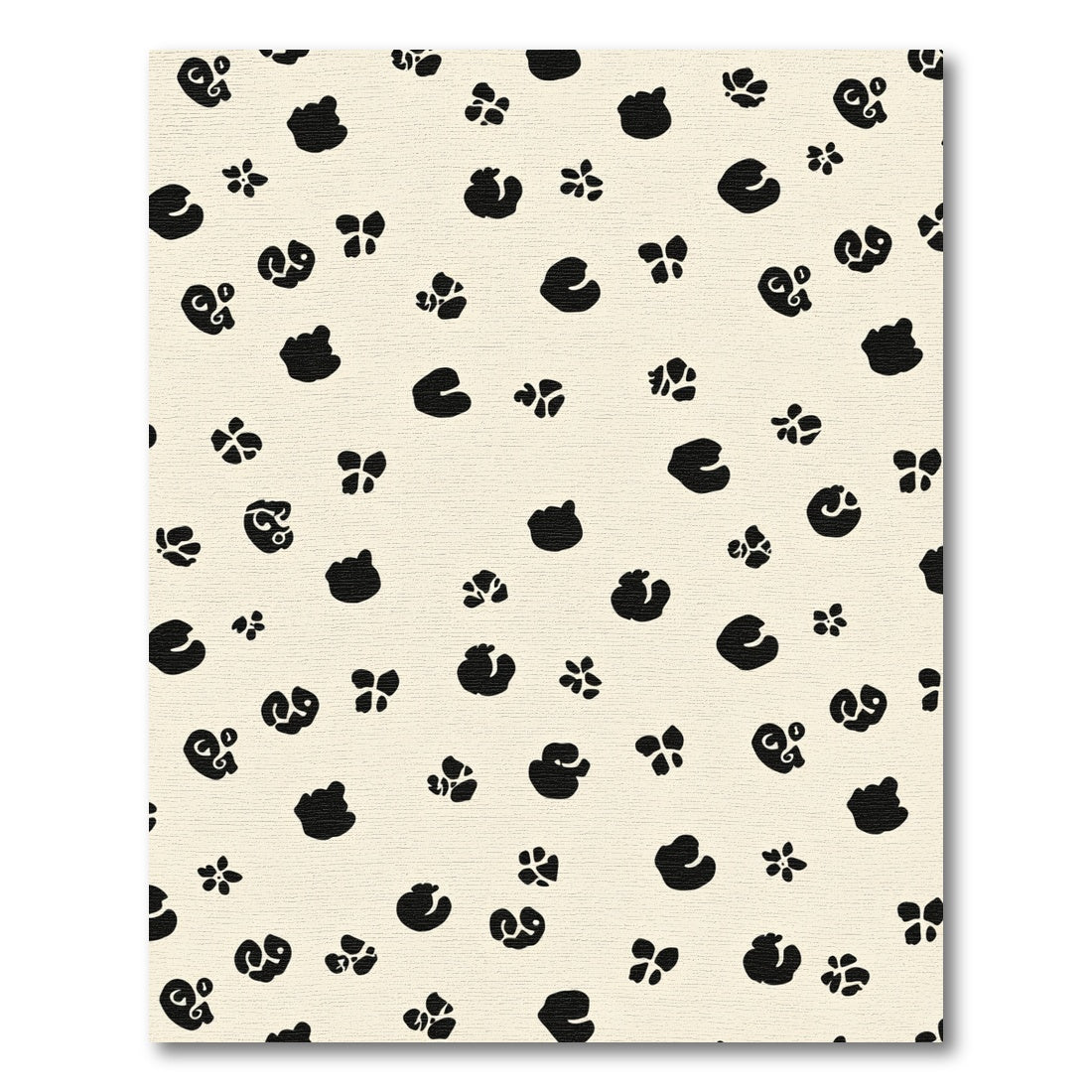 Chic Black Spots Ivory Background Rug
