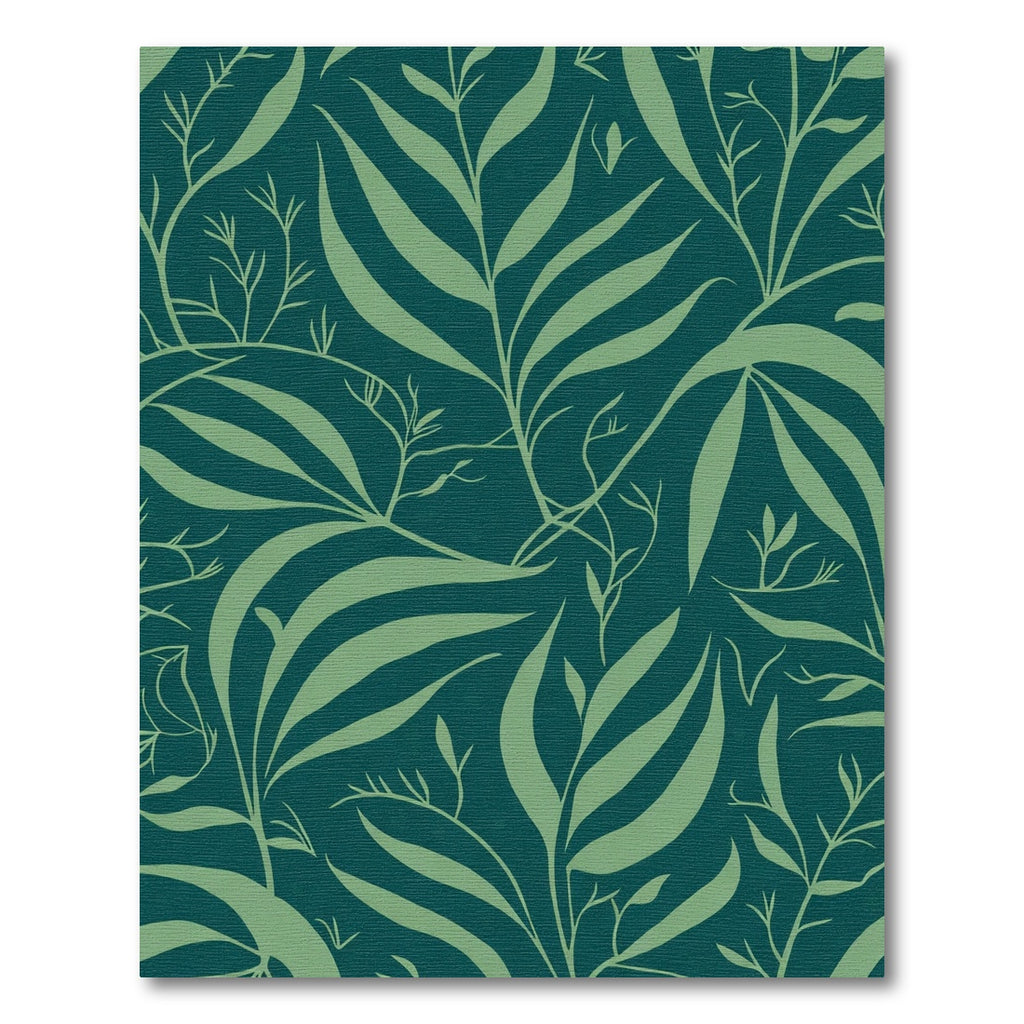 Deep Teal Leafy Vine Serenity Rug