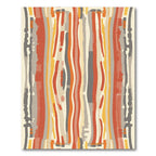 Earthy Orange Grey Vertical Stripes Rug