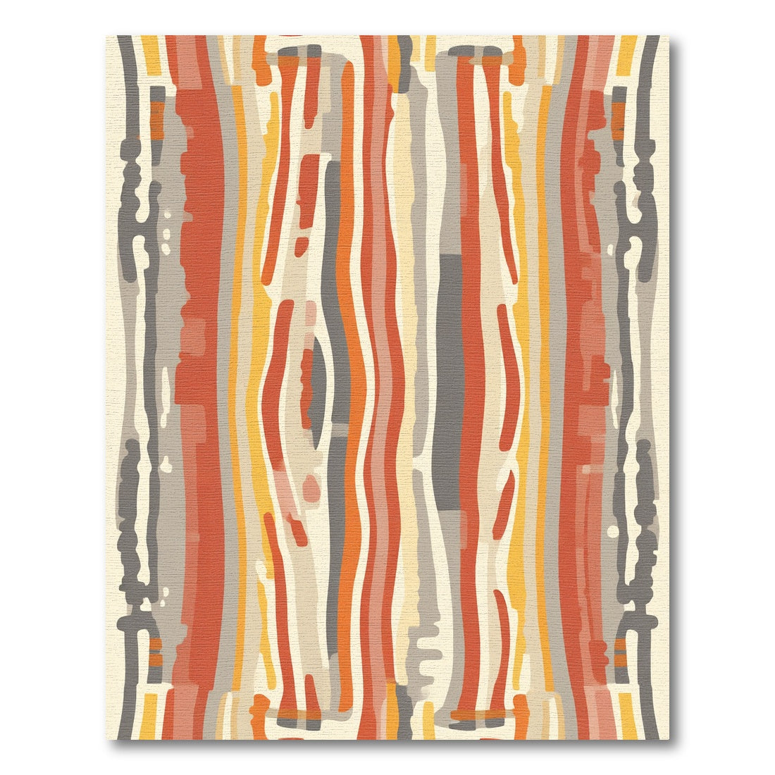 Earthy Orange Grey Vertical Stripes Rug