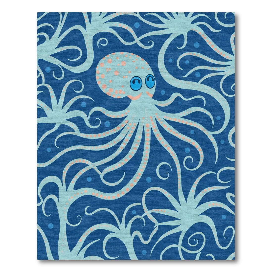 Aqua Octopus Tentacle Swirl Blue Rug
