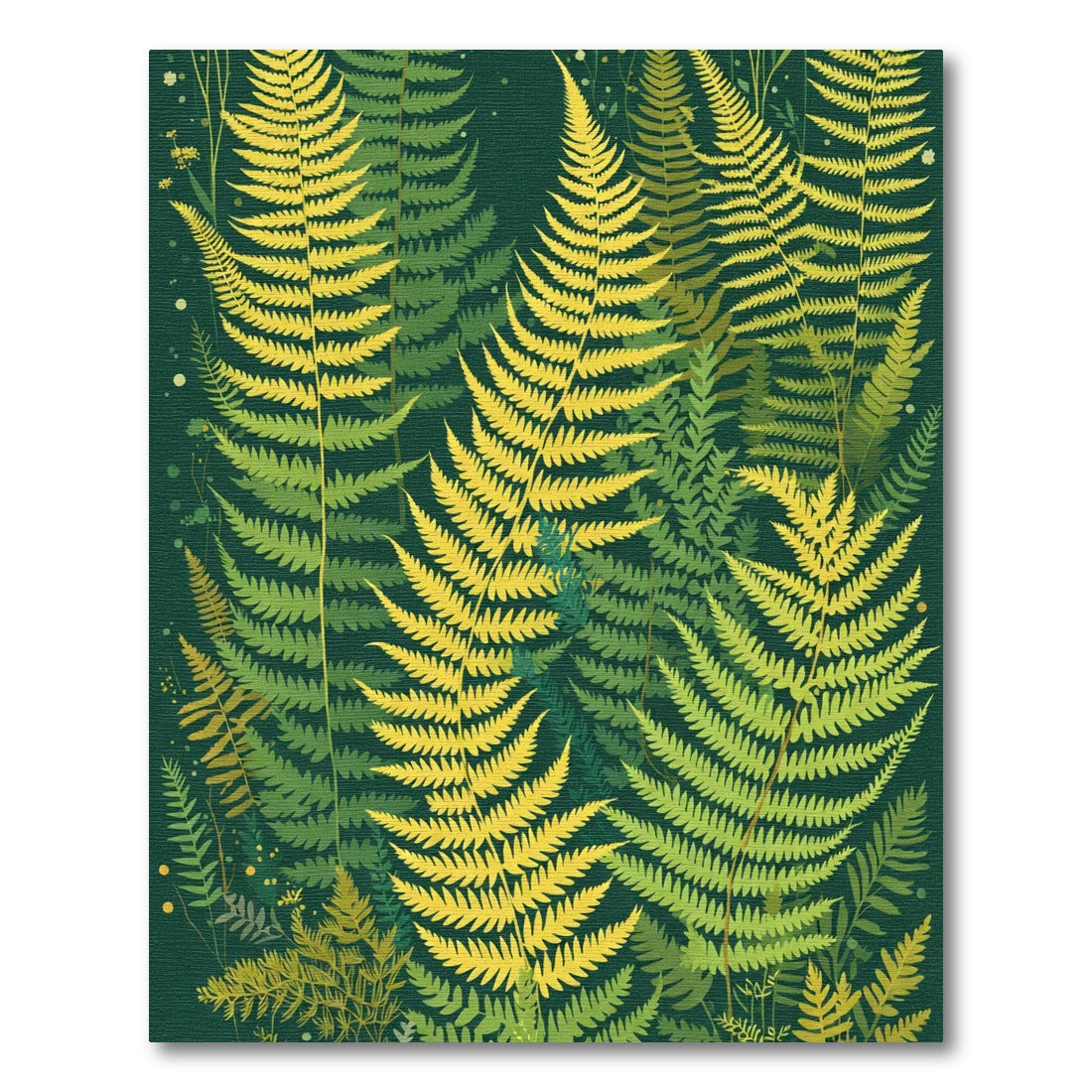 Golden Fern Forest Rich Green Rug