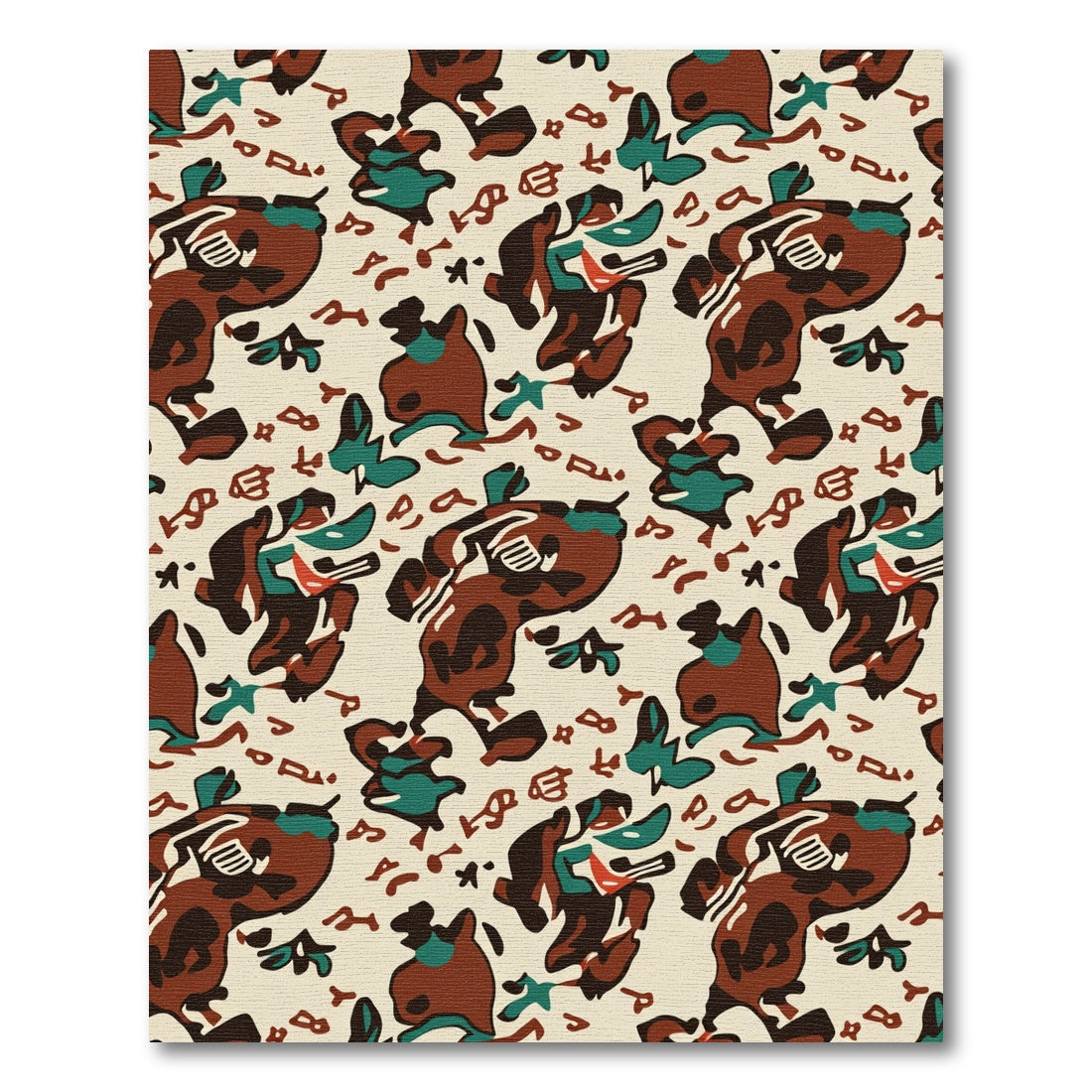 Retro Abstract Woodland Creature Rug