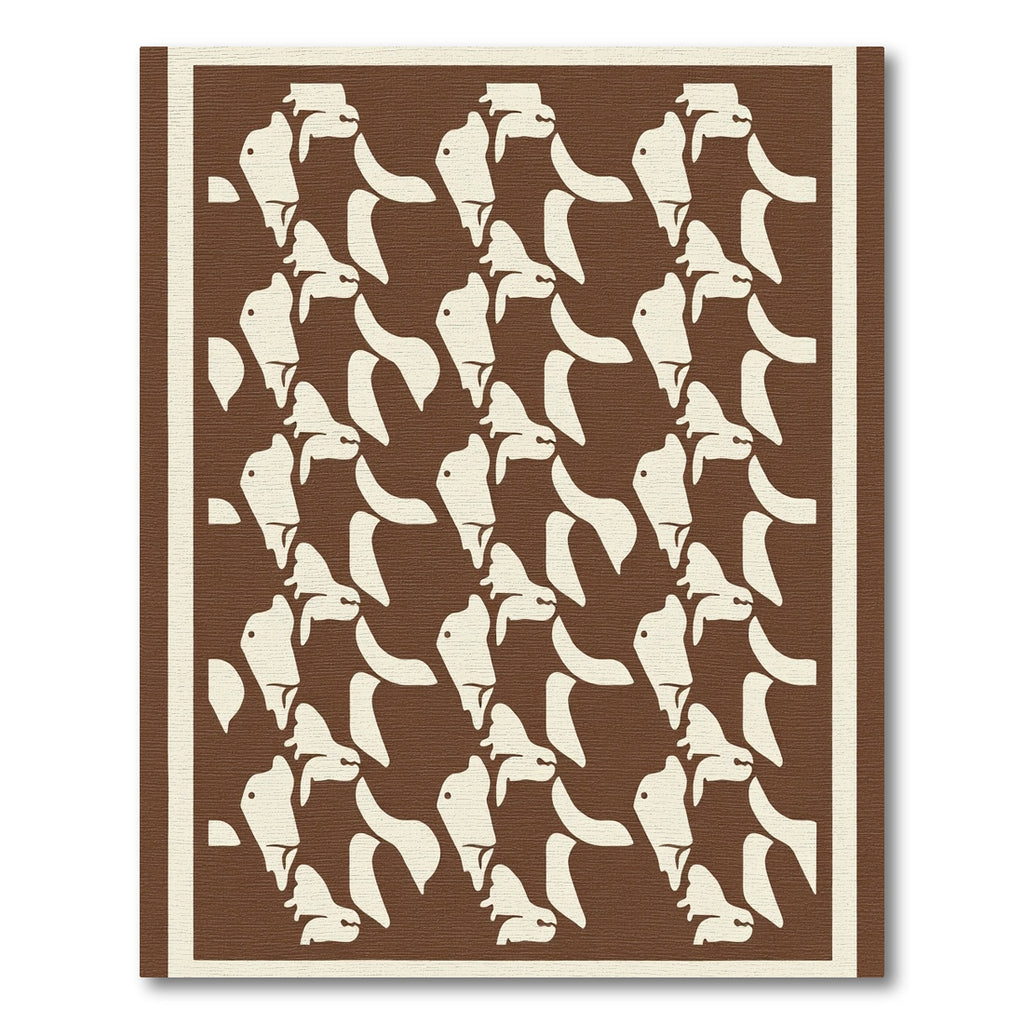 Brown Cream Abstract Repeating Animal forms Rug