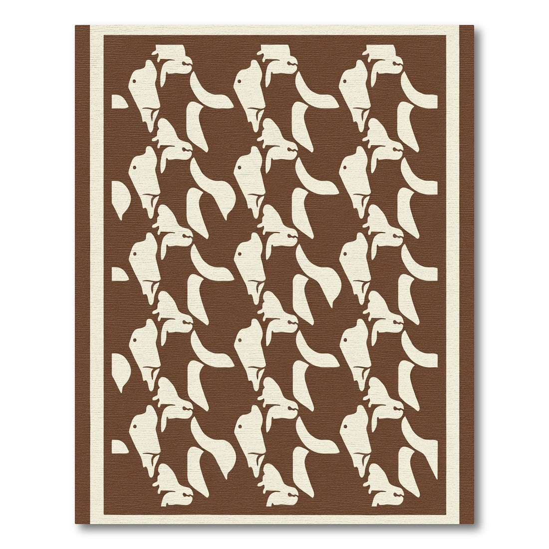 Brown Cream Abstract Repeating Animal forms Rug