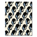 Cream Black Blue Abstract Spots Rug