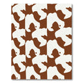Brown White Organic Abstract Blocks Rug