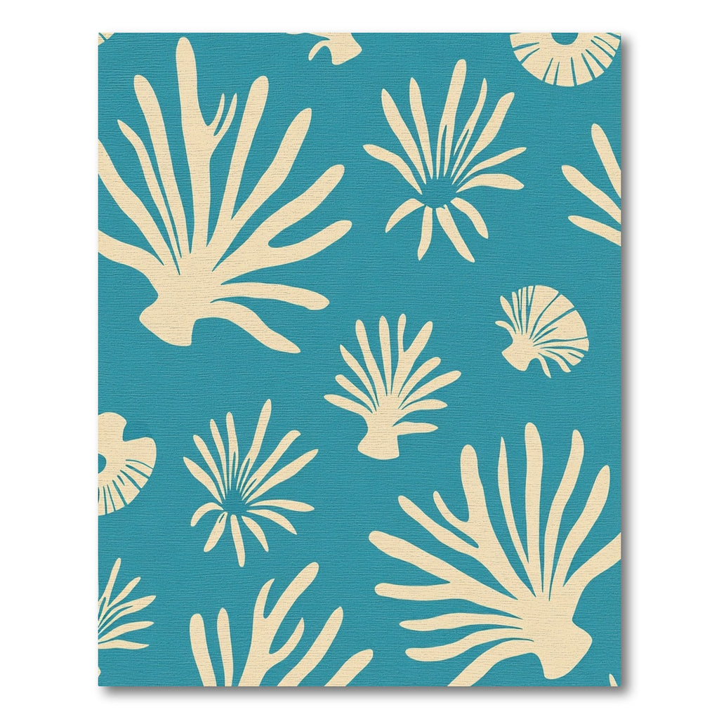 Oceanic Teal Fan Coral Rug