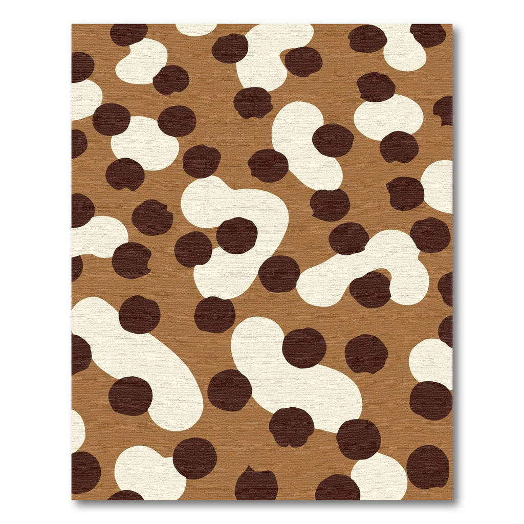 Brown Cream Spotted Blob Contemporary Rug