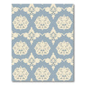 Pale Blue Cream Baroque Floral Rug