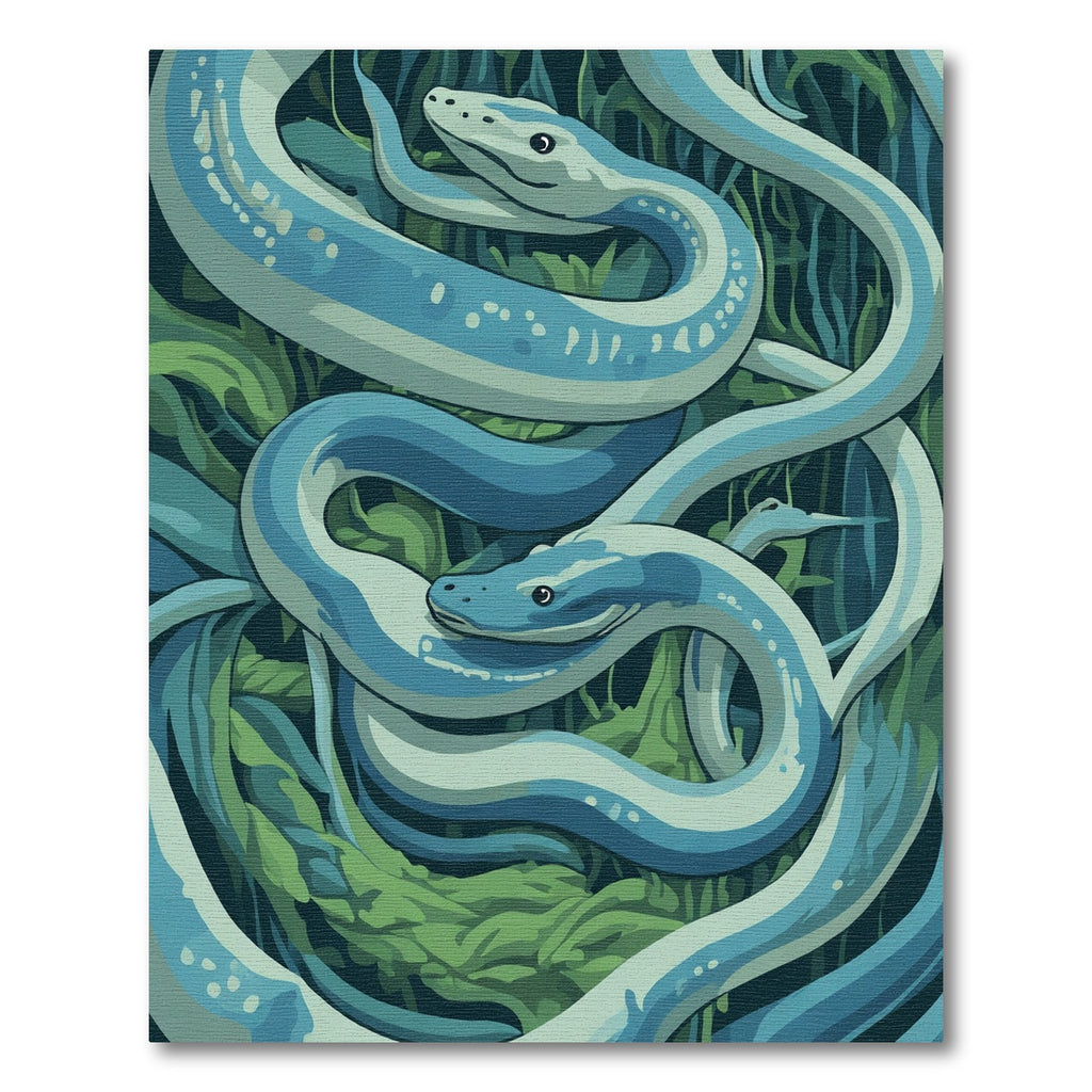 Serpentine Aqua Swirl Jungle Rug