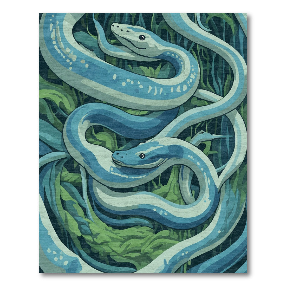 Serpentine Aqua Swirl Jungle Rug