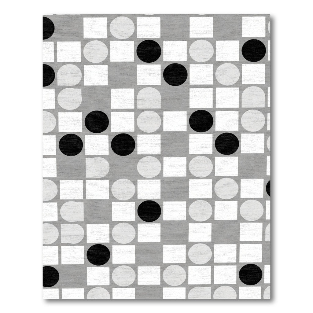 Modern Black White Geometric Circles Rug