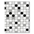Modern Black White Geometric Circles Rug