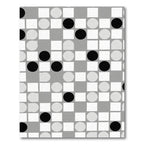 Modern Black White Geometric Circles Rug