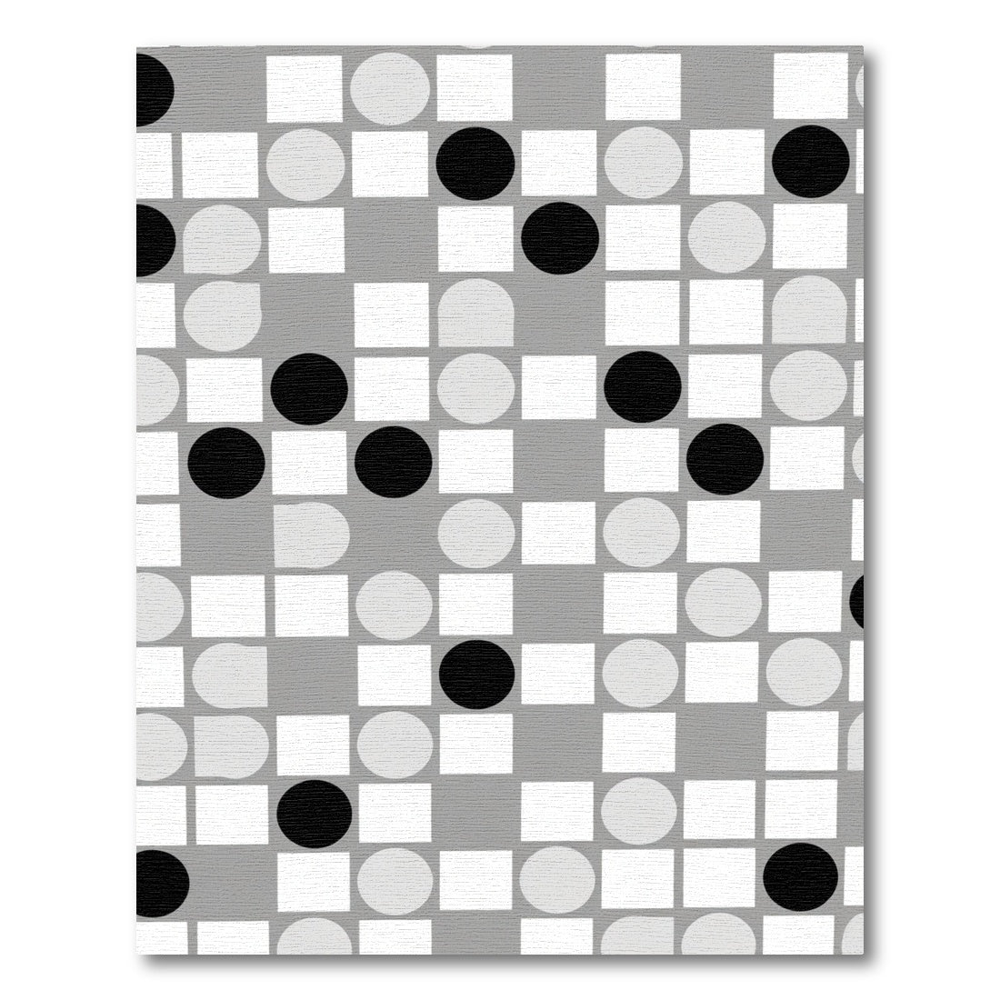 Modern Black White Geometric Circles Rug