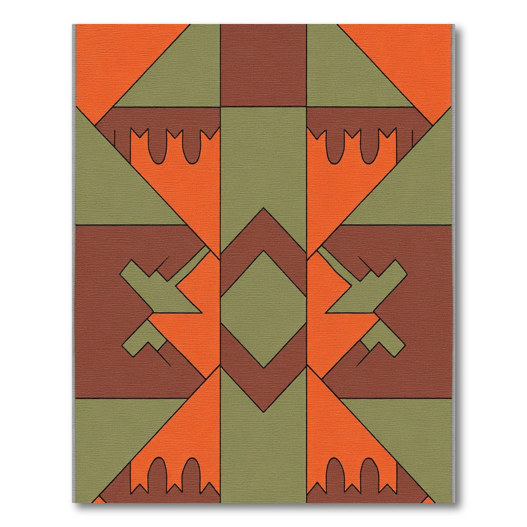 Bold Orange Geometric Southwestern Rug