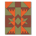 Bold Orange Geometric Southwestern Rug