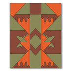 Bold Orange Geometric Southwestern Rug