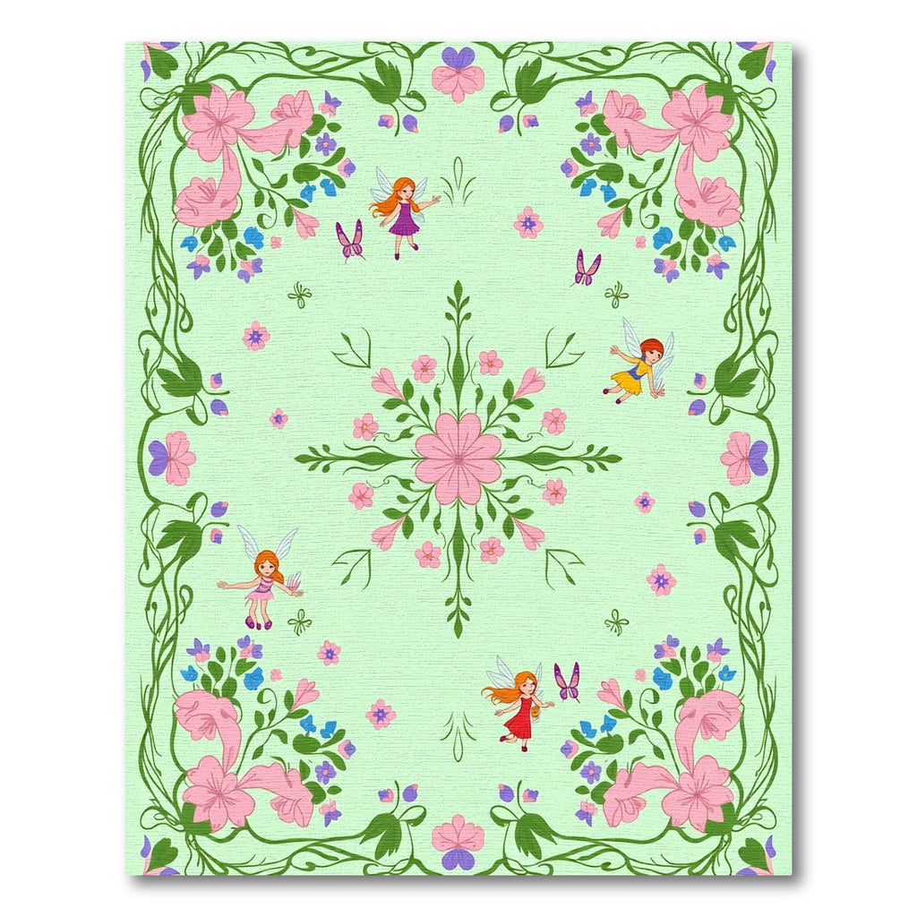 Whimsical Fairy Garden Floral Sprinkle Rug