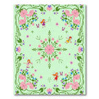 Whimsical Fairy Garden Floral Sprinkle Rug