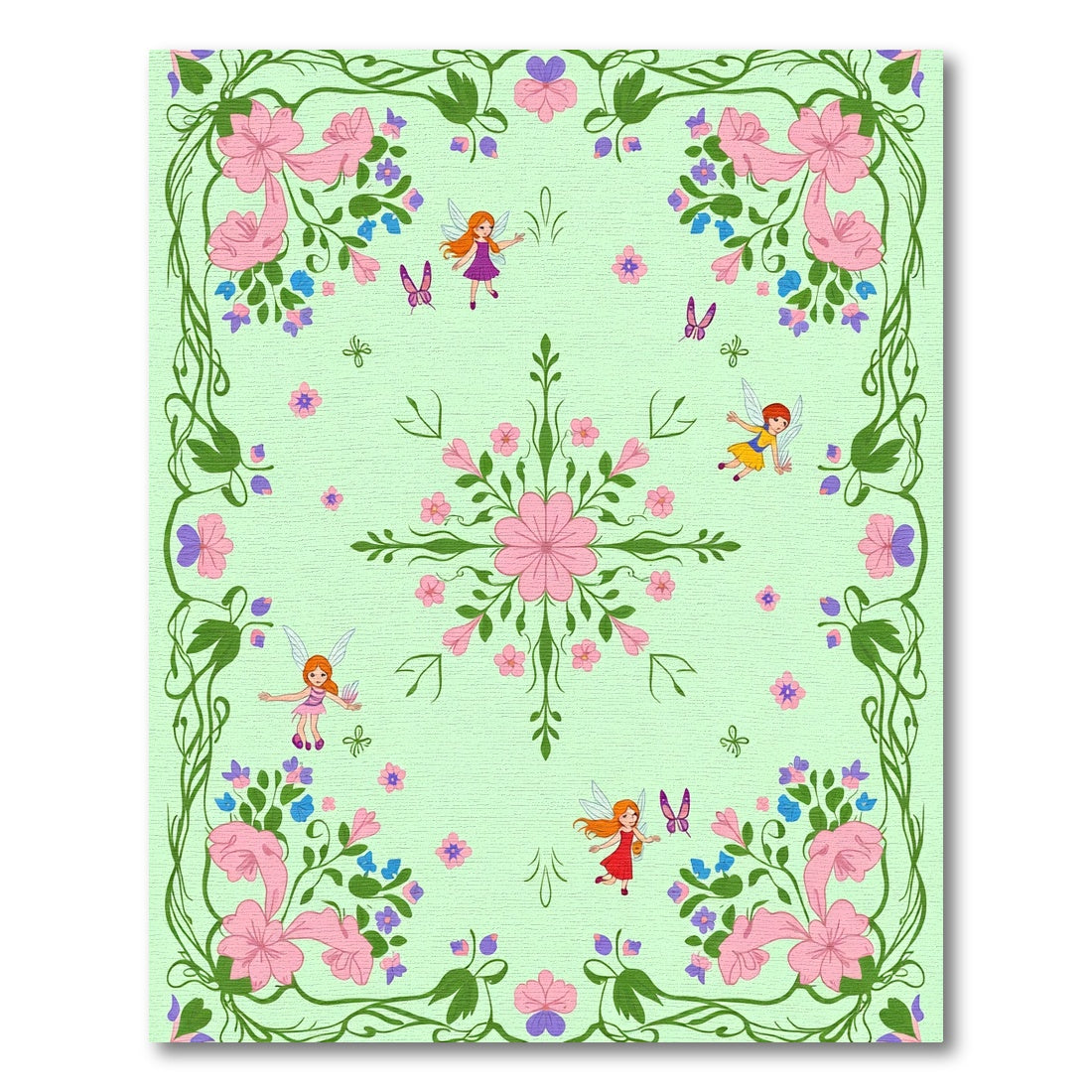 Whimsical Fairy Garden Floral Sprinkle Rug