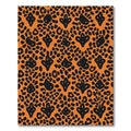 Black Cheetah Orange Leaf Medallion Rug