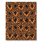 Black Cheetah Orange Leaf Medallion Rug