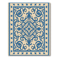 Blue Ivory Classic Scroll Medallion Rug