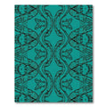 Turquoise Black Elaborate Scroll Medallion Rug