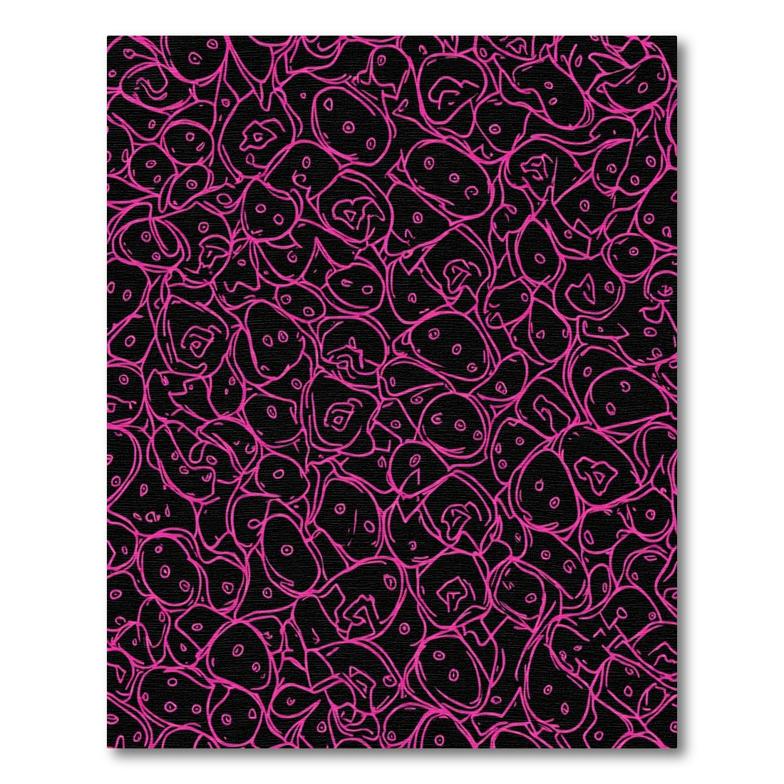 Pink Abstract Blob Collage Rug