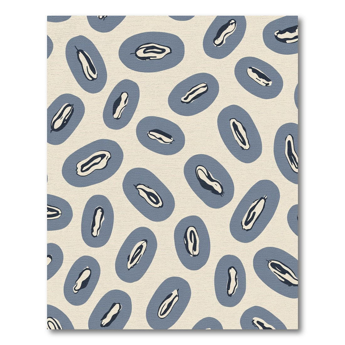 Blue Abstract Oval Shapes Rug