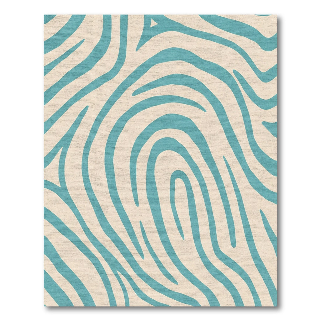 Aqua Cream Abstract Stripe Rug