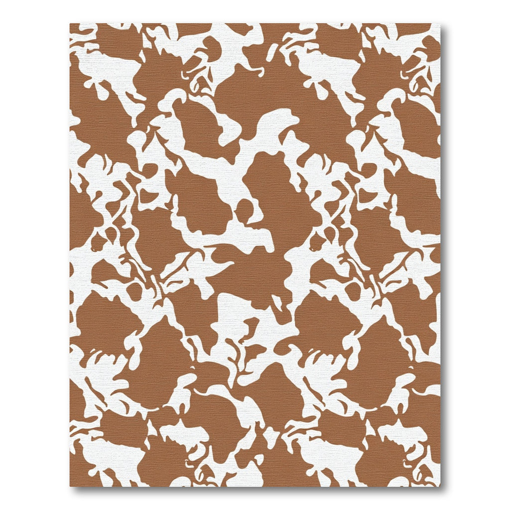 Brown White Abstract Splatter Rug