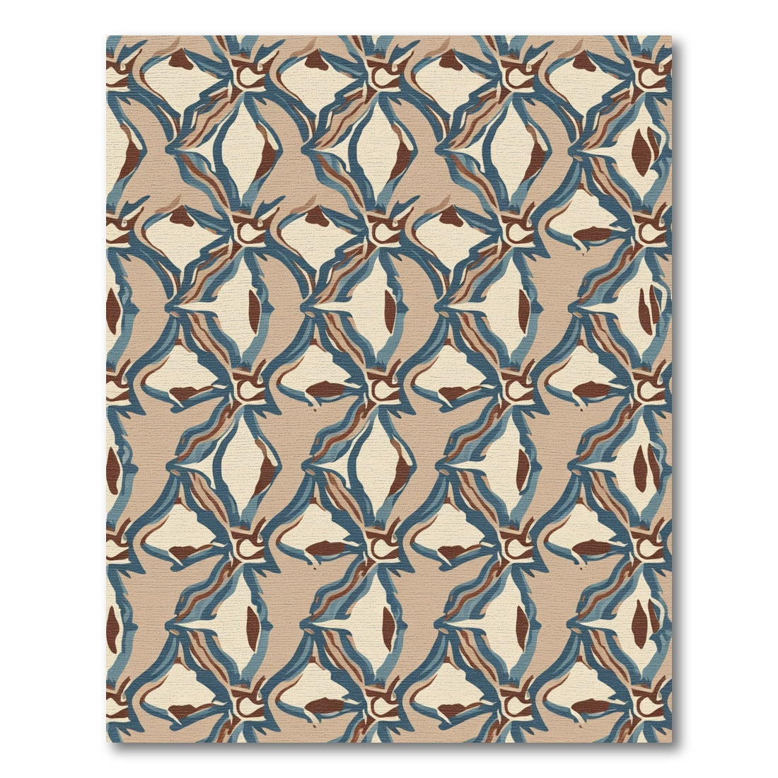 Earthy Abstract Interlocking Diamond Rug