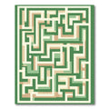 Green Beige Layered Maze Rug