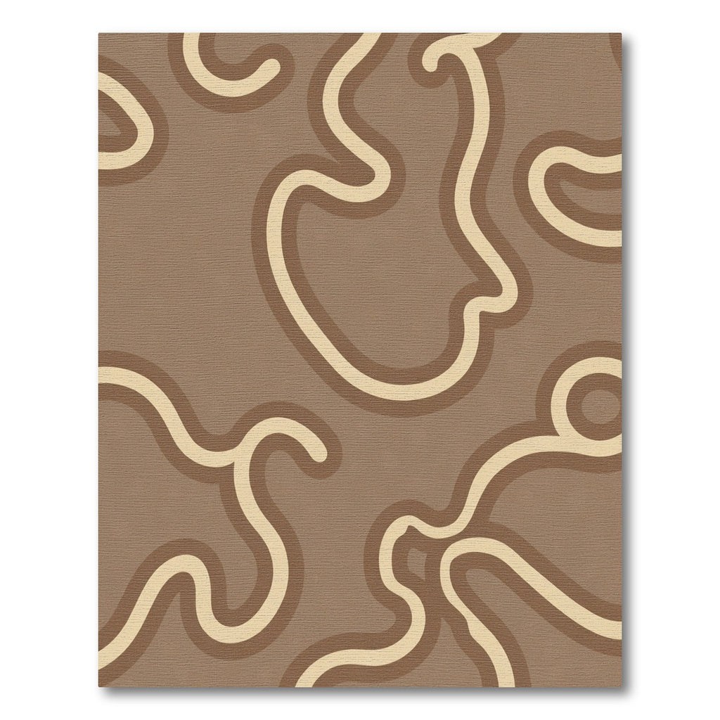 Retro Neutral Swirl Stripe Rug